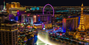 the las vegas strip at night